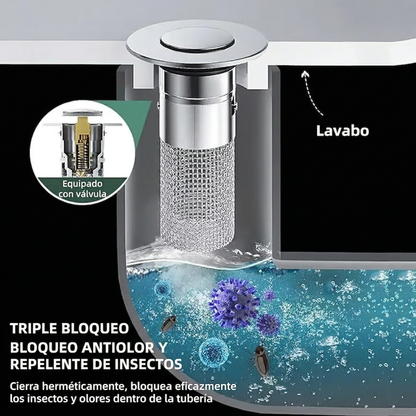 👑Último día de promoción 49% de descuento👑Colador emergente para desagüe de lavabo--🛀Elimina malos olores y evita obstrucciones