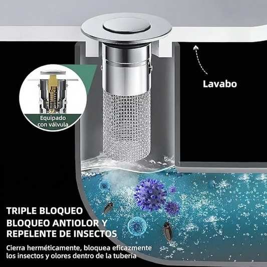 👑Último día de promoción 49% de descuento👑Colador emergente para desagüe de lavabo--🛀Elimina malos olores y evita obstrucciones