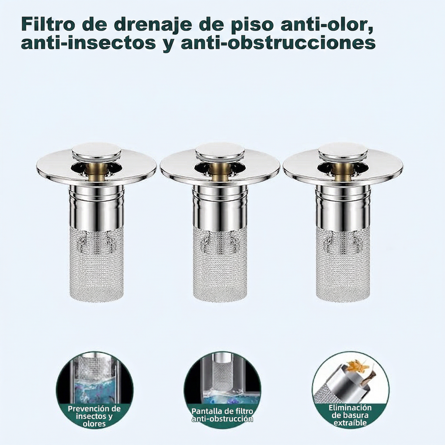 👑Último día de promoción 49% de descuento👑Colador emergente para desagüe de lavabo--🛀Elimina malos olores y evita obstrucciones