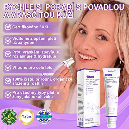 Vitalisys®🍋 PDRN Multi-Peptide Masážní tělový krém s válečkem — proti stárnutí, hydratuje, zpevňuje a liftinguje pokožku, podporuje regeneraci, sjednocuje tón pleti a pečuje o nedokonalosti a tmavé skvrny.