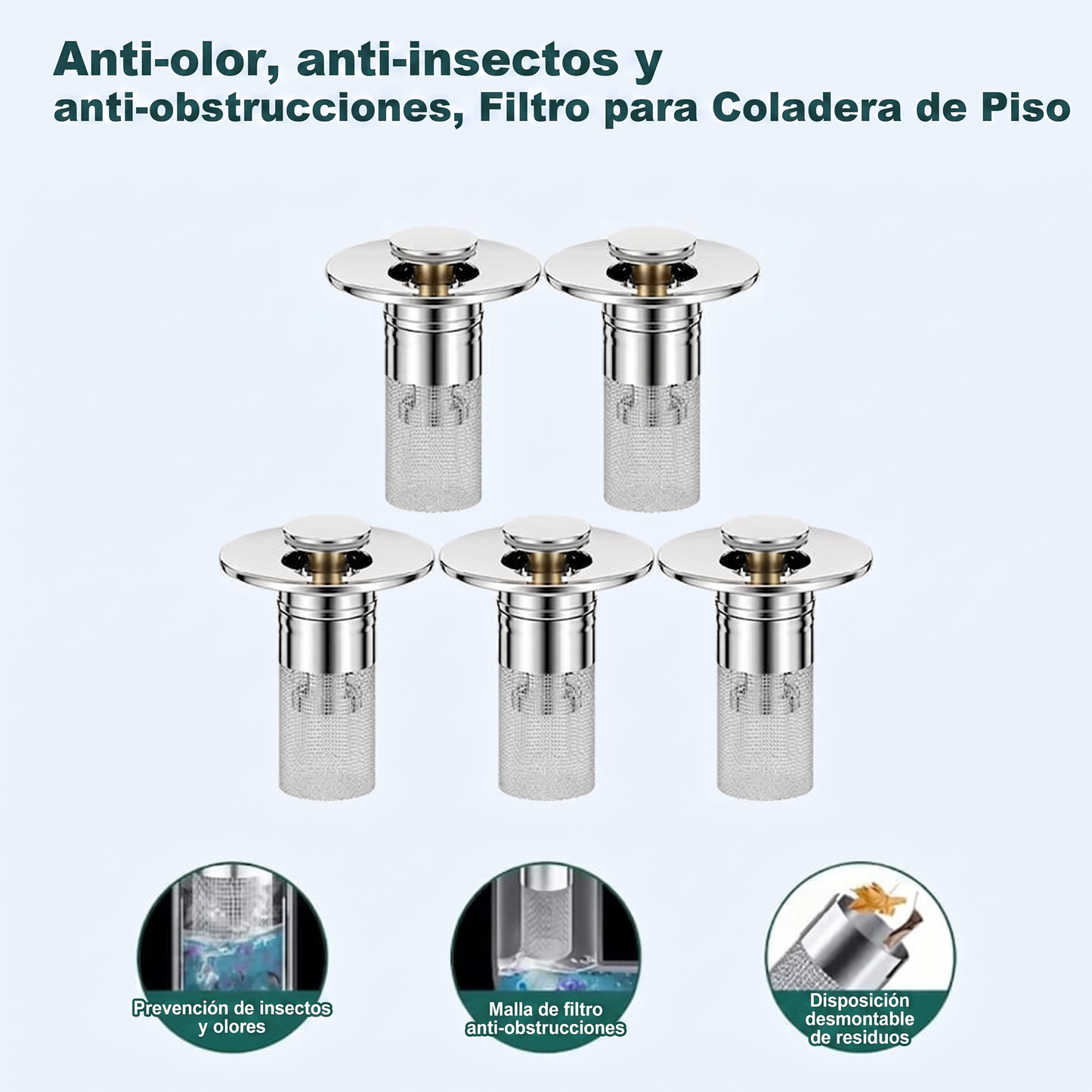 👑Último día de promoción 49% de descuento👑Colador emergente para desagüe de lavabo--🛀Elimina malos olores y evita obstrucciones
