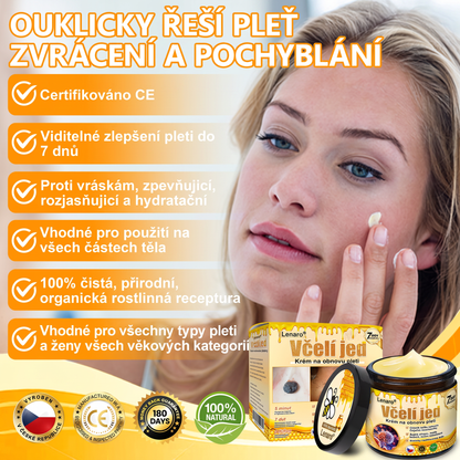 Lenaro® Krém s včelím jedem na obnovu pokožky 🍀 pomáhá při řešení kožních problémů, jako jsou: vrásky, jizvy, pigmentové skvrny, strie, akné, lupénka, ekzém, kožní léze, podráždění, záněty a další kožní potíže.