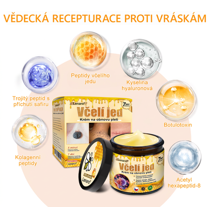 Lenaro® Krém s včelím jedem na obnovu pokožky 🍀 pomáhá při řešení kožních problémů, jako jsou: vrásky, jizvy, pigmentové skvrny, strie, akné, lupénka, ekzém, kožní léze, podráždění, záněty a další kožní potíže.