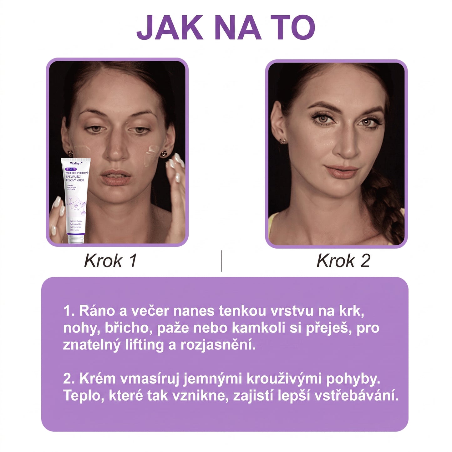 Vitalisys®🍋 PDRN Multi-Peptide Masážní tělový krém s válečkem — proti stárnutí, hydratuje, zpevňuje a liftinguje pokožku, podporuje regeneraci, sjednocuje tón pleti a pečuje o nedokonalosti a tmavé skvrny.