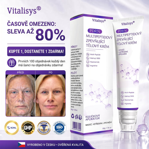 Vitalisys®🍋 PDRN Multi-Peptide Masážní tělový krém s válečkem — proti stárnutí, hydratuje, zpevňuje a liftinguje pokožku, podporuje regeneraci, sjednocuje tón pleti a pečuje o nedokonalosti a tmavé skvrny.