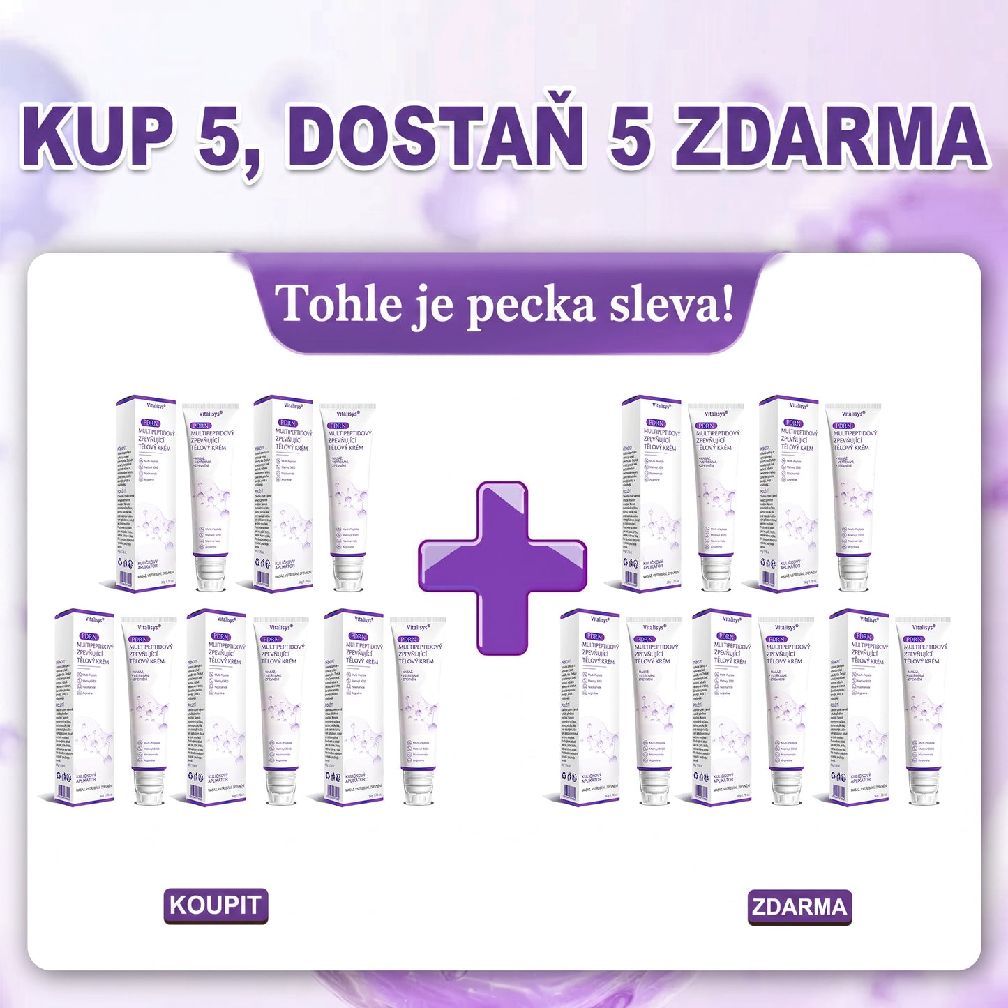 Vitalisys®🍋 PDRN Multi-Peptide Masážní tělový krém s válečkem — proti stárnutí, hydratuje, zpevňuje a liftinguje pokožku, podporuje regeneraci, sjednocuje tón pleti a pečuje o nedokonalosti a tmavé skvrny.