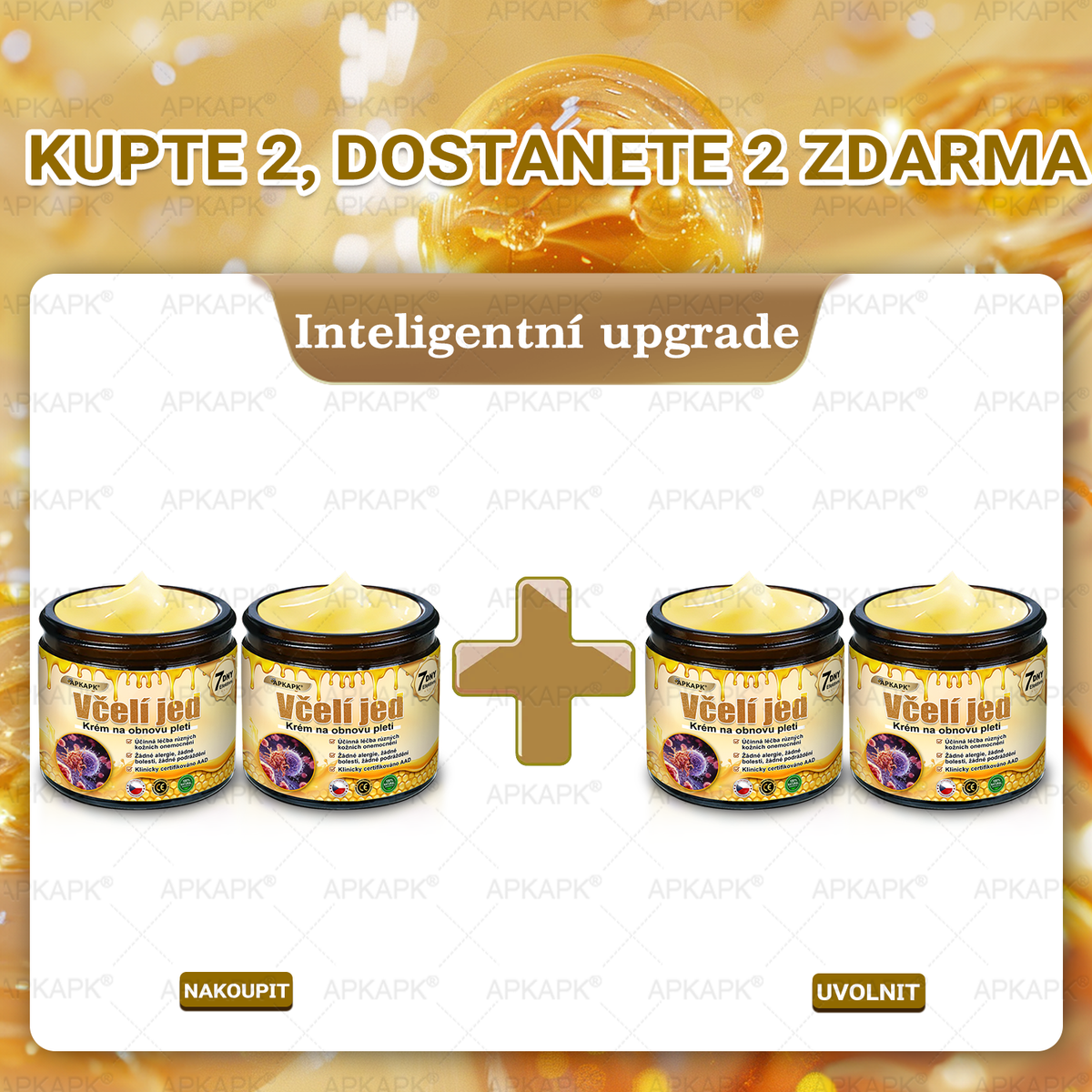 Lenaro® Krém s včelím jedem na obnovu pokožky 🍀 pomáhá při řešení kožních problémů, jako jsou: vrásky, jizvy, pigmentové skvrny, strie, akné, lupénka, ekzém, kožní léze, podráždění, záněty a další kožní potíže.
