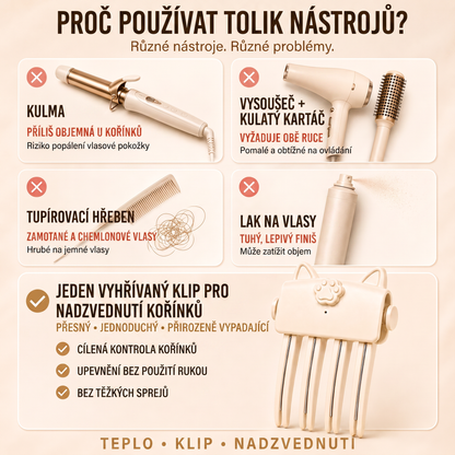 💎💎 Přes 48 tis. prodaných kusů 💇 Bezdrátový vyhřívaný skřipec pro zvětšení objemu u kořínků, přenosný stylingový nástroj na cesty pro jemné a zplihlé vlasy