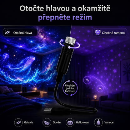 Vitalisys® 5D Chytrý Hvězdný Projektor 🌌 – 30+ dynamických scén a ovládání přes aplikaci 🔥