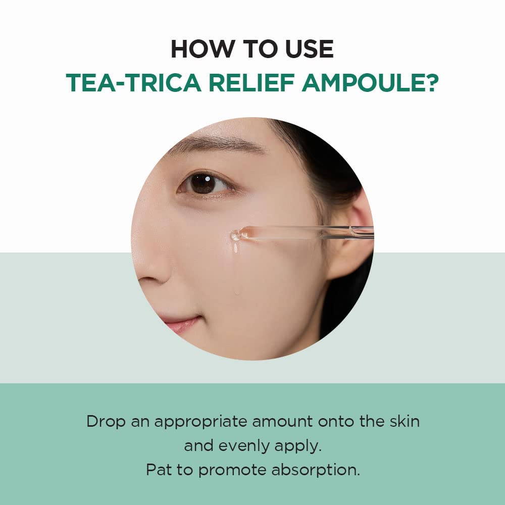 Zde je překlad do češtiny (přizpůsobený pro e-shopy s kosmetikou):  SKIN1004 Tea-Trica Relief Ampoule (100 ml) – zklidňující hydratace pro citlivou pleť