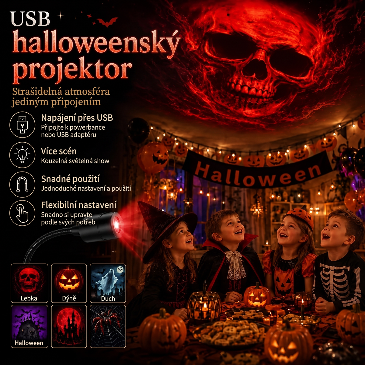 Vitalisys® 5D Chytrý Hvězdný Projektor 🌌 – 30+ dynamických scén a ovládání přes aplikaci 🔥