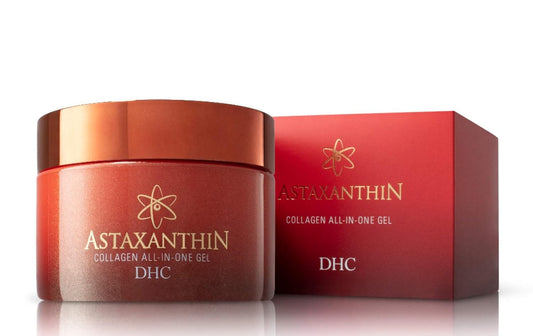 DHC Astaxanthin Collagen All-in-One Gel – rozjasňující denní hydratační pleťový gel s kolagenem (lehká textura, sjednocuje tón pleti, rychle se vstřebává, bez parfemace a barviv, ideální pro všechny typy pleti)