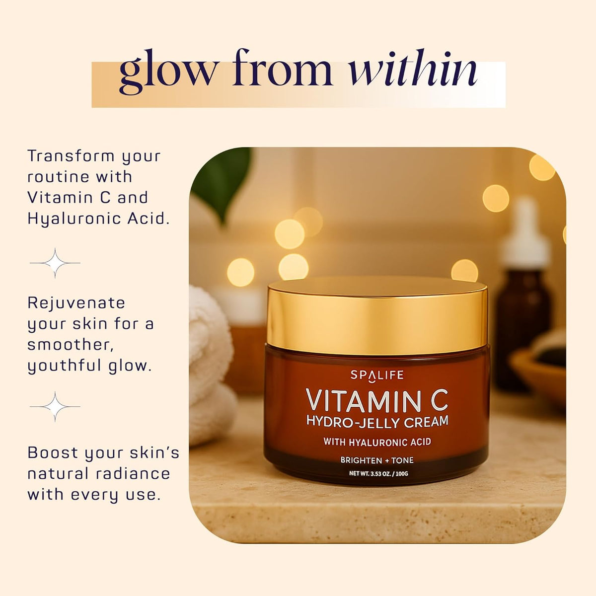 SpaLife Beauty hydratační hydro-želé pleťový krém s vitamínem C a kyselinou hyaluronovou